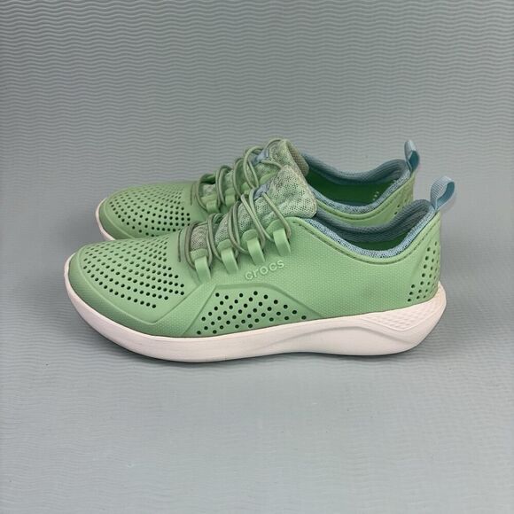 Crocs LiteRide Pacer Mint Green Rubber Slip On Sneaker Shoes Junior Size 4 - Picture 3 of 9